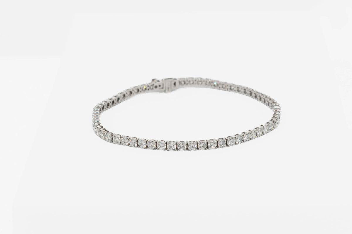 5 Carat Total Weight 14k White Gold Tennis Bracelet w/ Round Lab Grown Diamonds