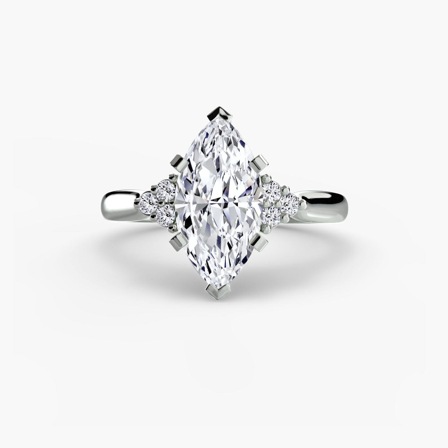 The "Maldives" Solitaire with Cluster Shoulders