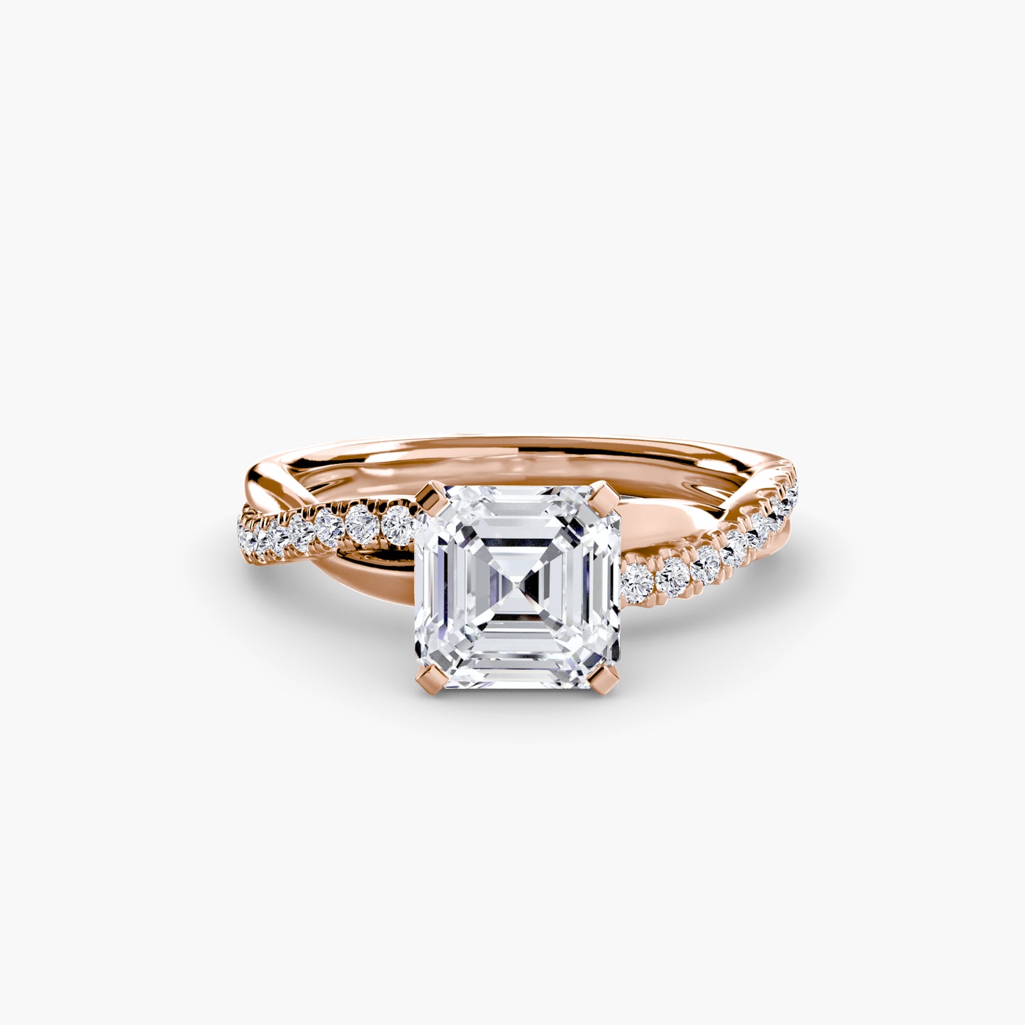 The "Amsterdam" Emerald Twist Pavé Ring
