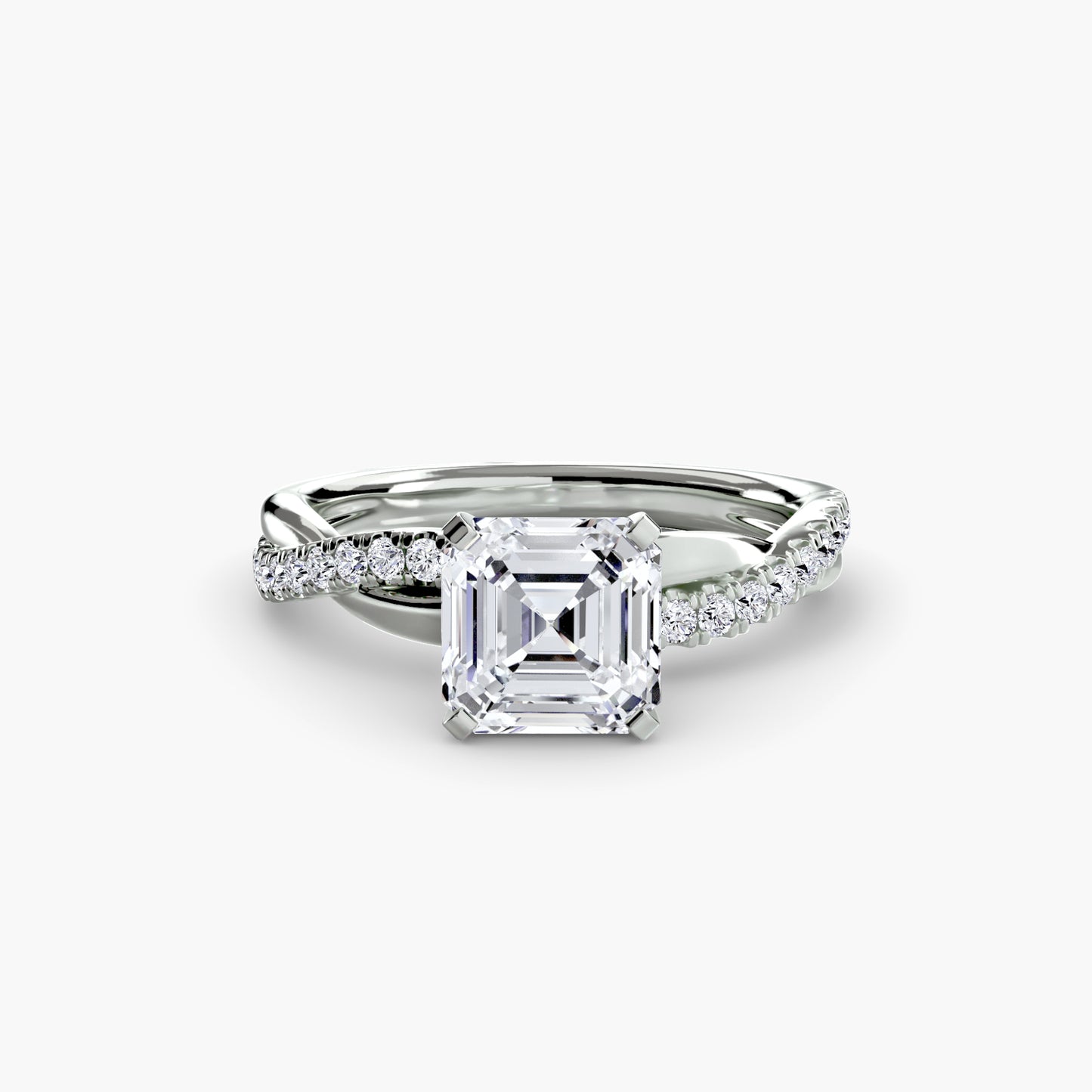 The "Amsterdam" Emerald Twist Pavé Ring