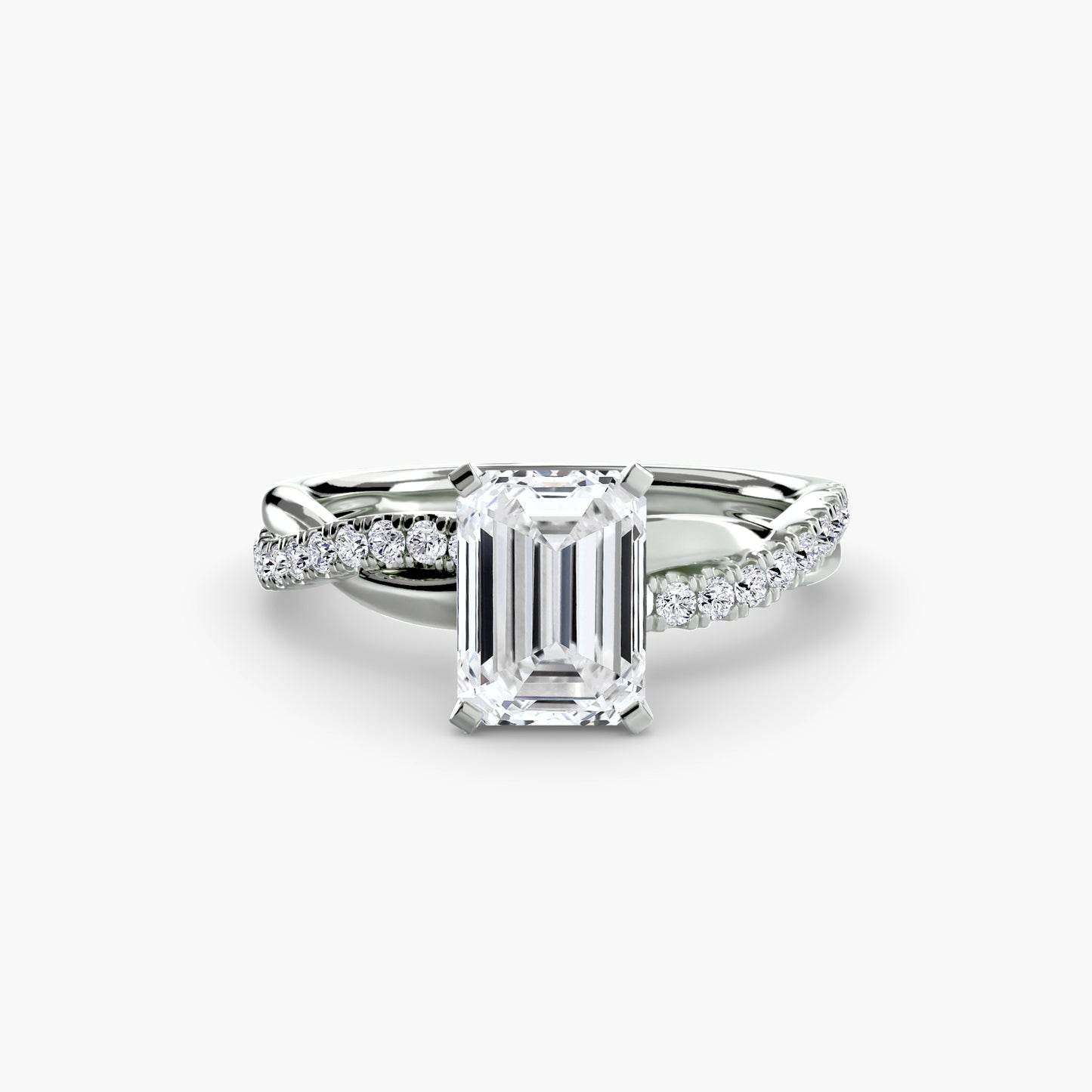 The "Amsterdam" Emerald Twist Pavé Ring