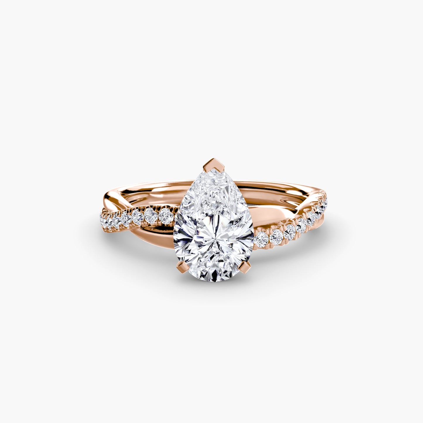 The "Amsterdam" Emerald Twist Pavé Ring