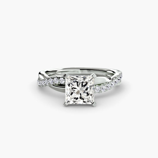 The "Amsterdam" Emerald Twist Pavé Ring