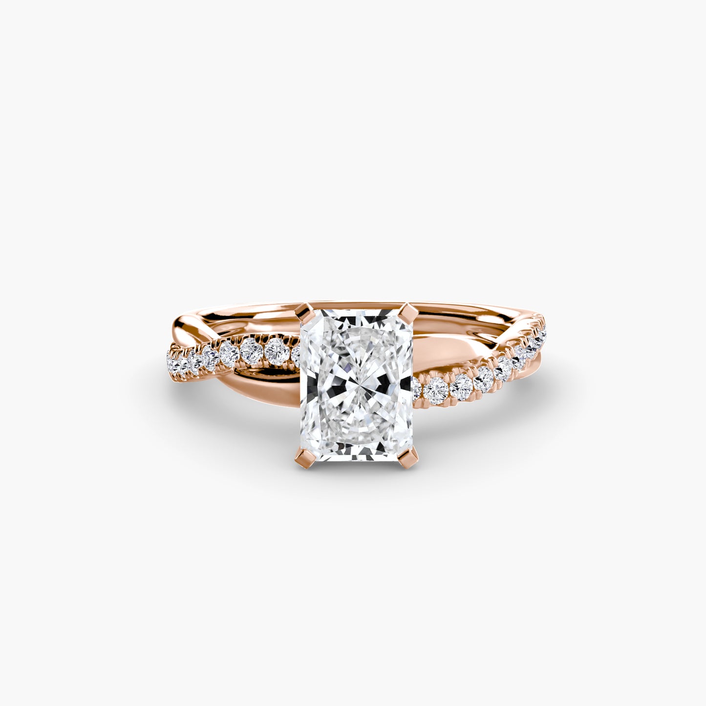 The "Amsterdam" Emerald Twist Pavé Ring