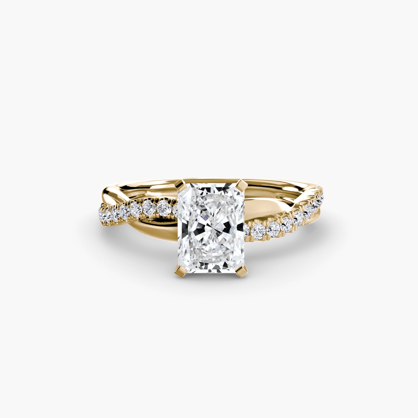 The "Amsterdam" Emerald Twist Pavé Ring