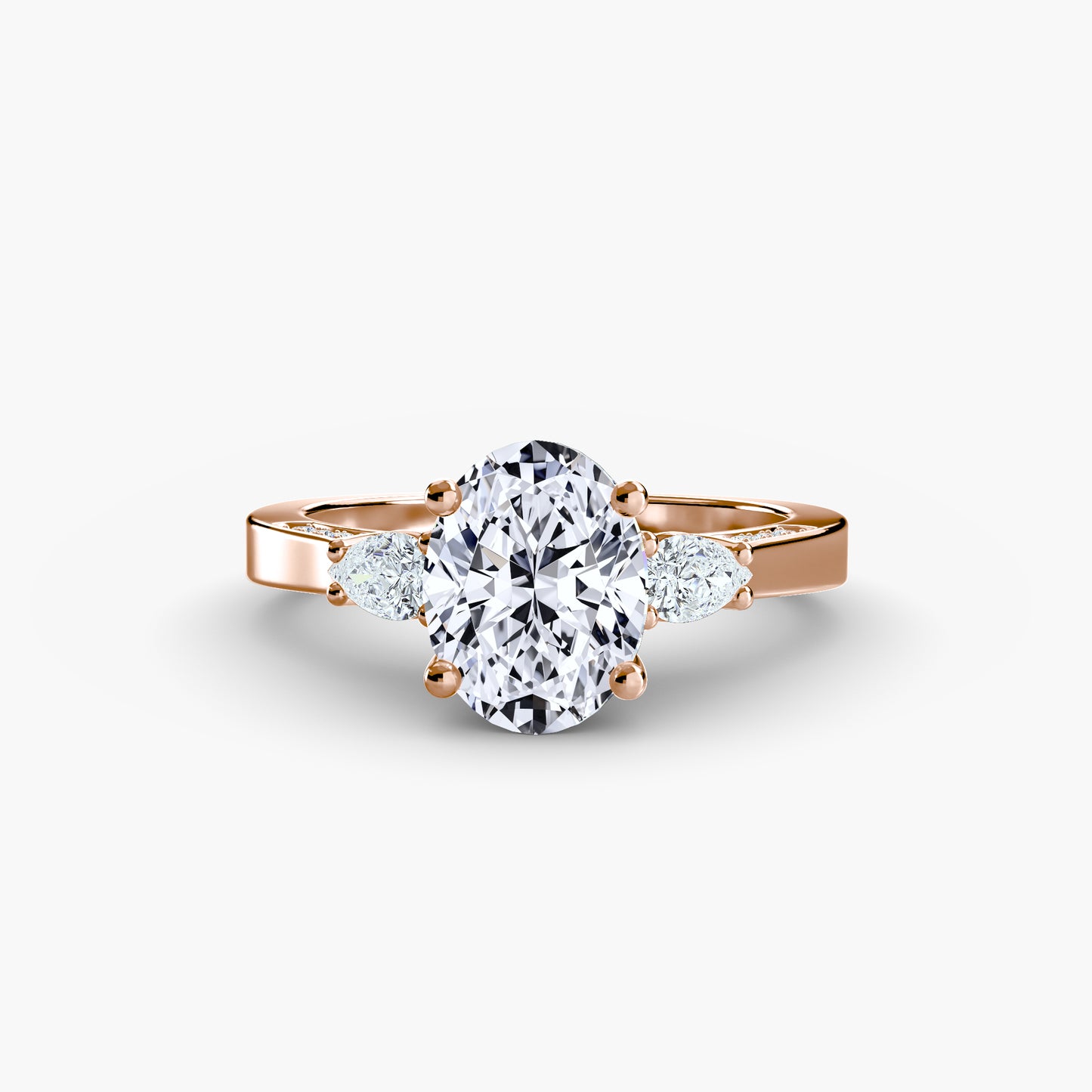 The "Monaco" Three Stone Pavé Shoulder Ring