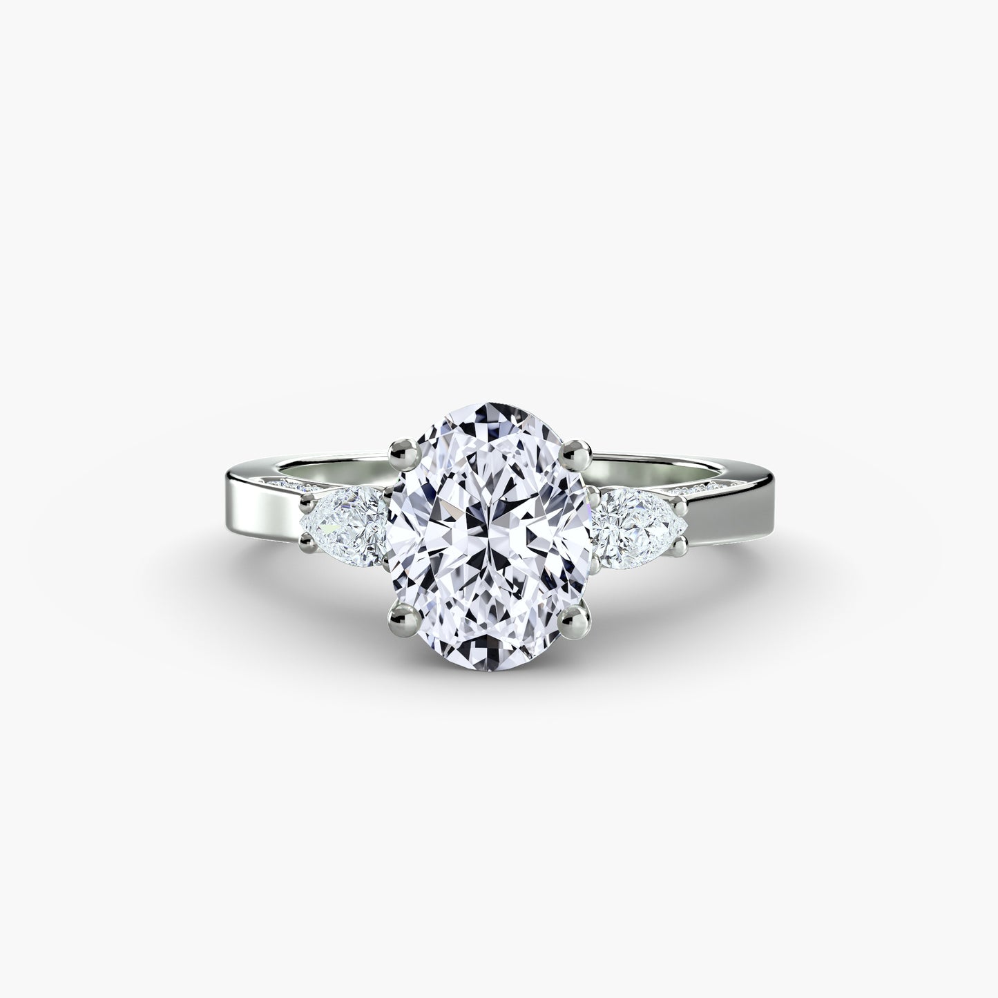 The "Monaco" Three Stone Pavé Shoulder Ring