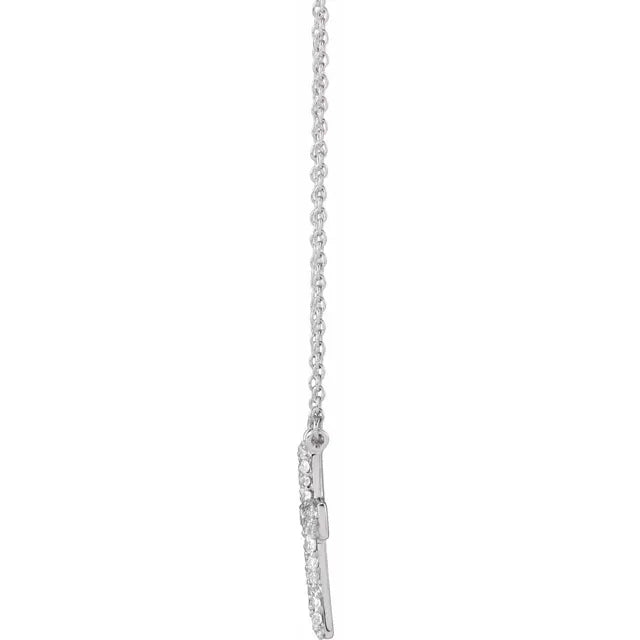 14K White Gold 3/8 CTW Lab-Grown Diamond Cross 18" Necklace