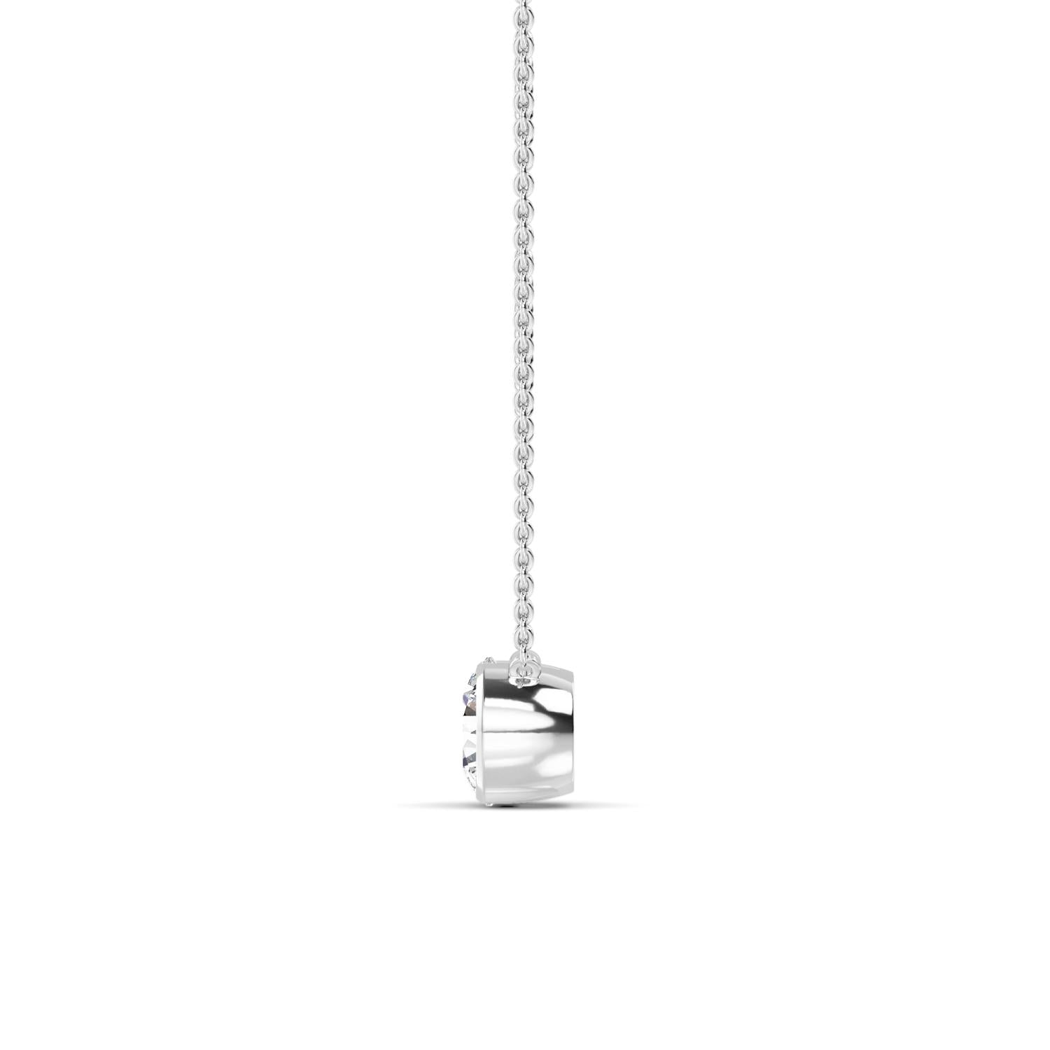 round diamond necklace on a white background