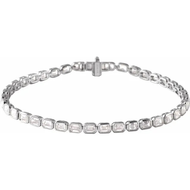 14K White Gold 6 1/4 CTW Lab-Grown Diamond Line 7" Bracelet