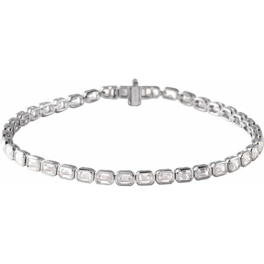 14K White Gold 6 1/4 CTW Lab-Grown Diamond Line 7" Bracelet