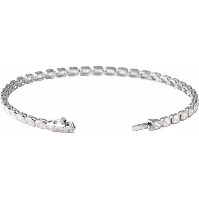 14K White Gold 6 1/4 CTW Lab-Grown Diamond Line 7" Bracelet