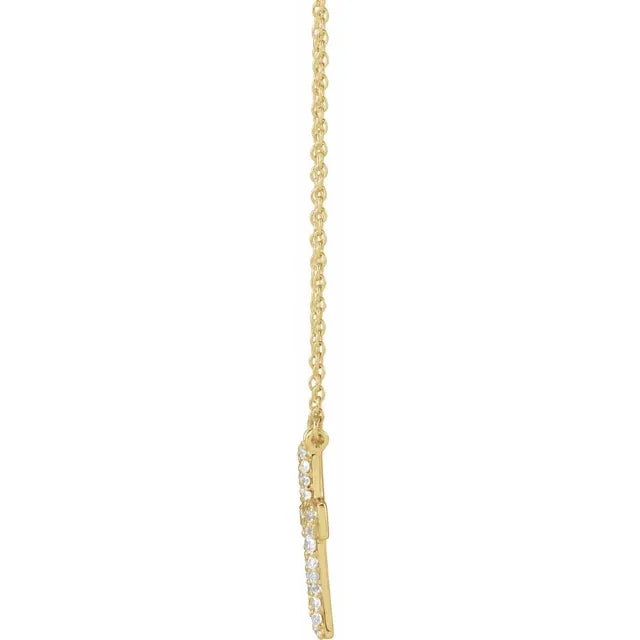14K Yellow 3/8 CTW Lab-Grown Diamond Cross 18" Necklace