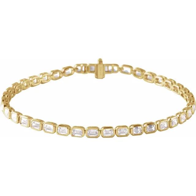 14K Yellow 6 1/4 CTW Lab-Grown Diamond Line 7" Bracelet