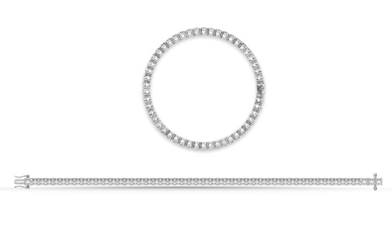 .925 Silver Lab Grown Diamond Illusion Tennis Bracelet, 1 carat total weight, 7" long