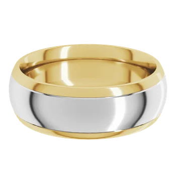 Two-tone gold and silver ring on a white background
