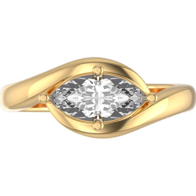 "The Bayleigh" 2 Carat Marquise Lab Grown Diamond set East/West in a 14k Yellow Gold Bypass Setting