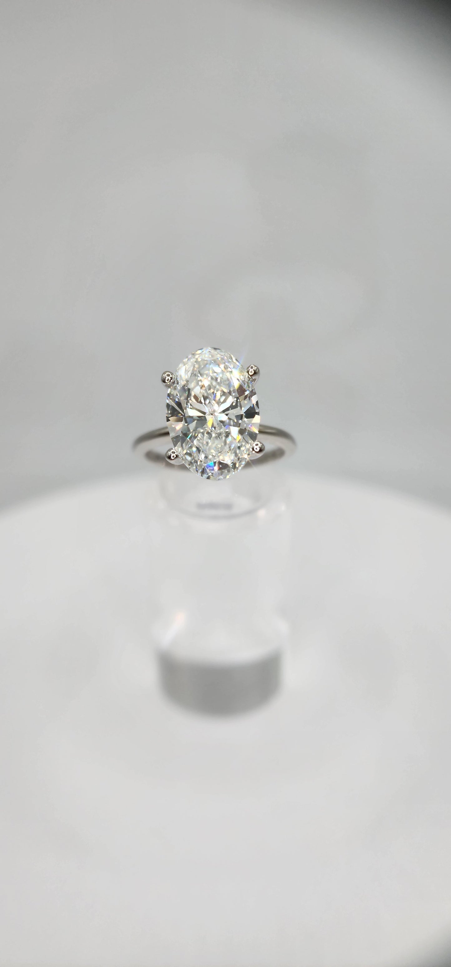 "The Classic" 5 Carat Oval Lab Grown Diamond Solitaire, F, VS1 set in 14k White Gold