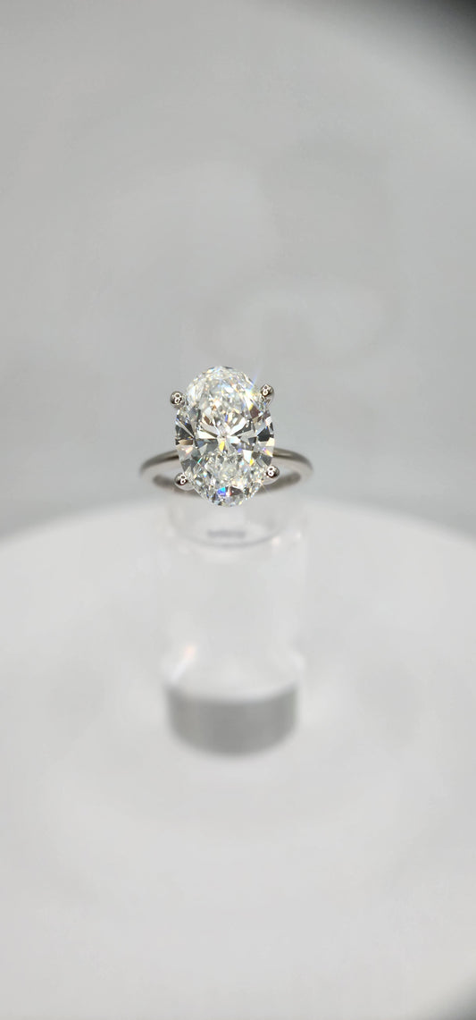"The Classic" 5 Carat Oval Lab Grown Diamond Solitaire, F, VS1 set in 14k White Gold