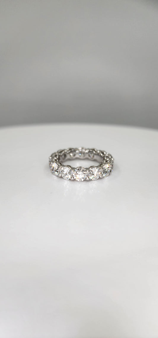 "The Elle Eternity Band" 4 3/8 Carat Lab Grown Round Diamond Eternity Band, 14k White Gold
